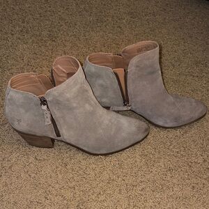 Frye Taupe Suede Ankle Booties